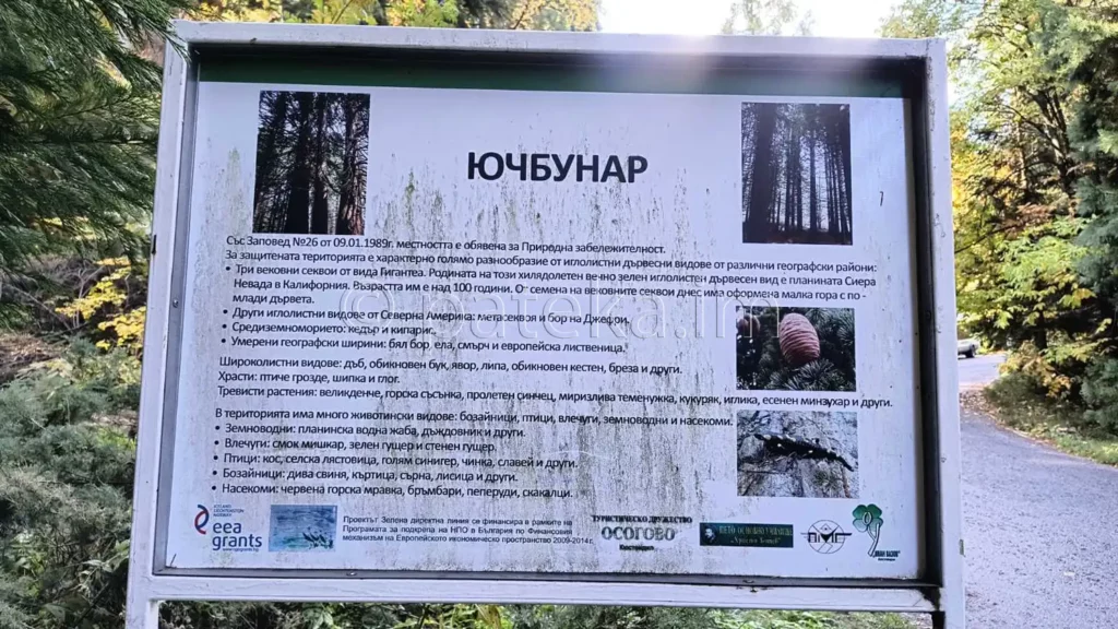 Информационна табелка в местност Ючбунар