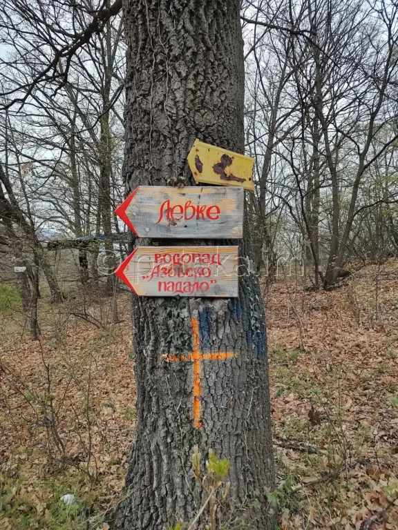 Мястото, където към маршрута за водопад Азовско падало се присъединява пътят от село Голямо Белово